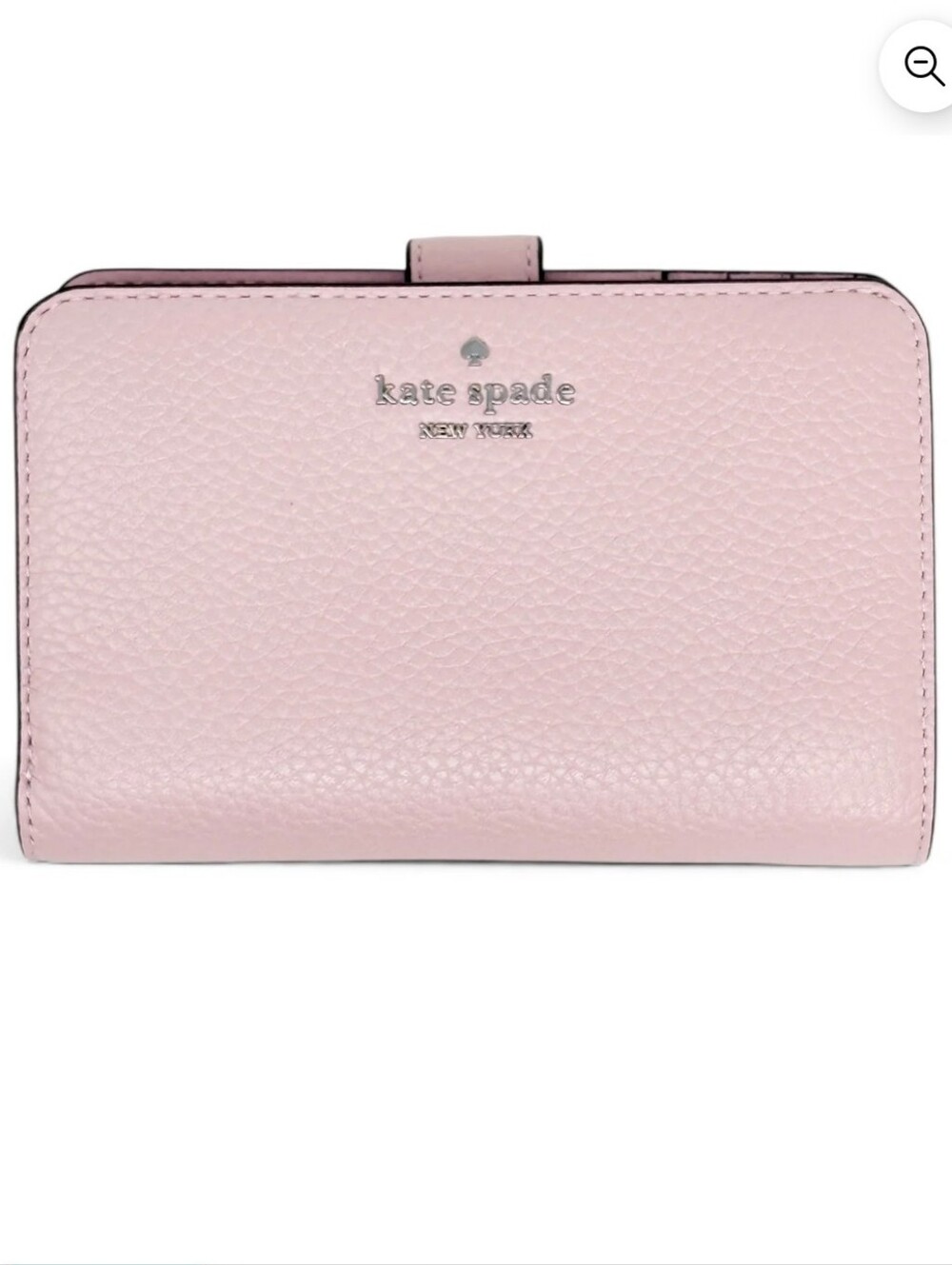 kate Spade Lena Med Bifold Pebbled Leather Wallet with Zip Coin Pocket Tutu Pink